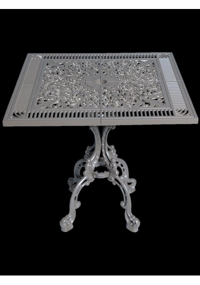 Alüminyum Döküm Bahçe Masası Cg-604 75x75 Cm Kare Döküm Bahçe Masası Antrasit