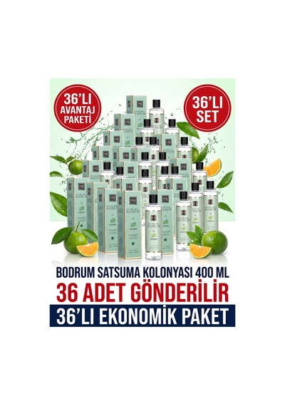 Satsuma Narenciye Kolonyası 400 Ml Dökmeli 36'lı Paket 80 Aile Ve Ofis Toptan Set