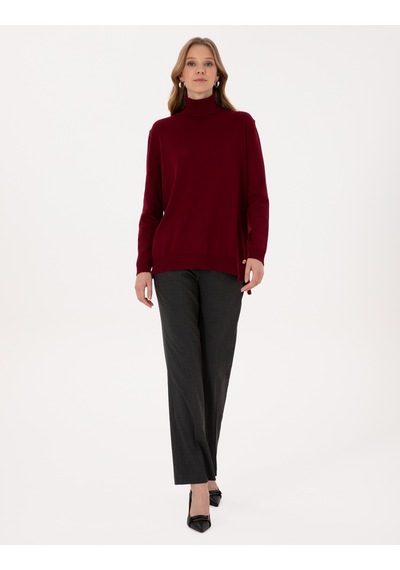 Pierre Cardin Kadın Vişne Kazak /triko 50316385-vr223 Vişne