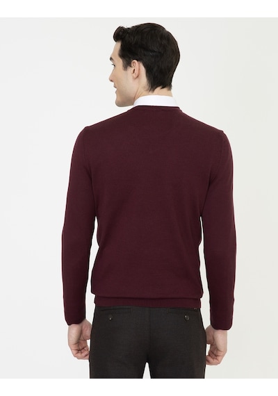 Pierre Cardin Erkek Bordo Triko Kazak 50248554-vr014 Bordo