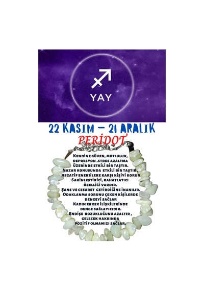 Gümüştel El Sanatları Sertifikalı Yay Burcu Burç Bilekliği Çok Renkli