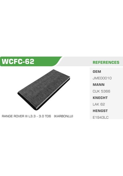 WINKEL WCFC-62 Polen Filtresi Bmw X5 00- / Range Rover III 12-