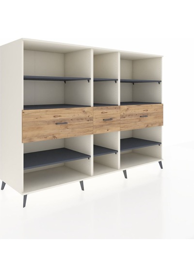 Kronos Dolap 9 Raflı 3 Çekmeceli 220x59x163 Aytaşı-antrasit/çam Aytaşı-antrasit/çam Kronos Dolap 9 Raflı 3 Çekmeceli 220x59x163 Aytaşı-antrasit/çam Aytaşı-antrasit/çam