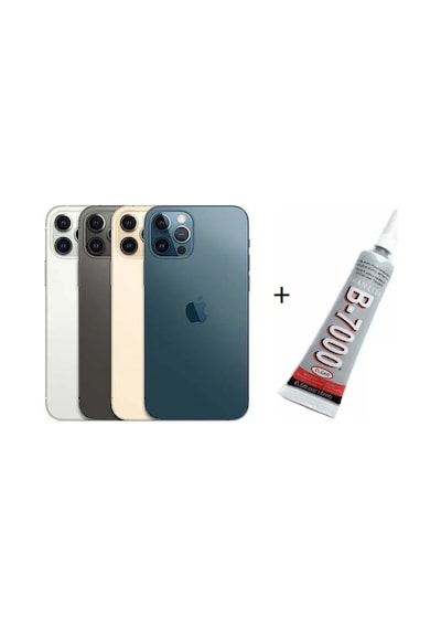 Apple Uyumlu iPhone 12 Pro Max Arka Batarya Pil Kapağı Pasifik Mavi B7000 15 Ml Yapıştırıcı