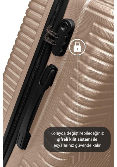 G&d Polo Suitcase Abs Orta Ve Büyük Boy Gold 2'li Valiz Seti 600.06-b Altın