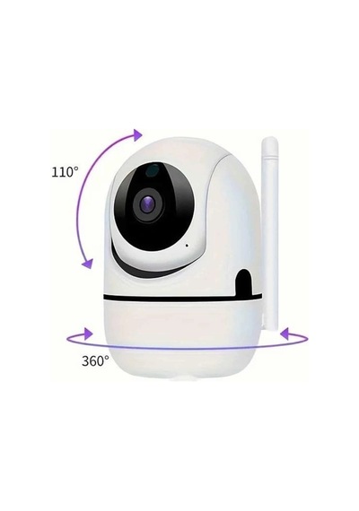 Mey İthalat Baby Kamera Kablosuz 720p Beyaz 360 Derece Wifi Kamera Full Hd 1080p