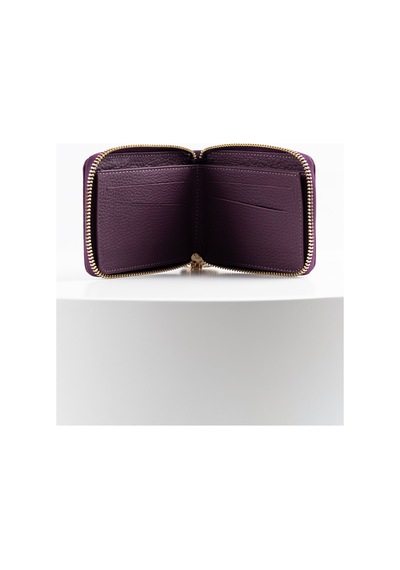 Bayderi Westi Deri Yatay Fermuarlı Cüzdan Mor
