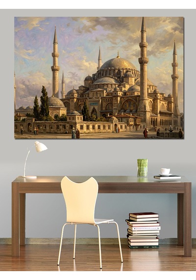 İstanbul Sultanahmet Camii Tarihi Görünüm Dekoratif Kanvas - Mdf Ahşap Tablo