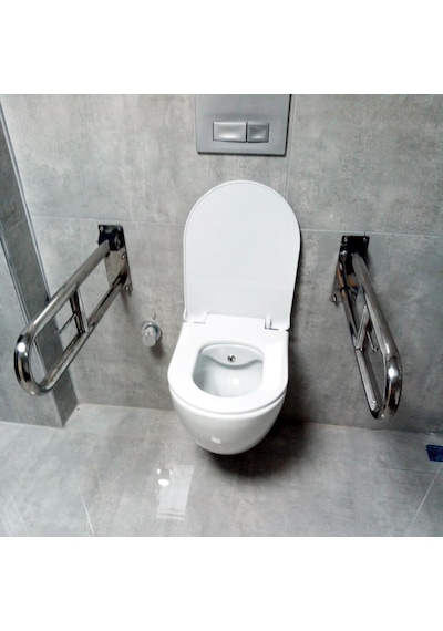 Engelli Tutunma Barı Tuvalet Kağıtlıklı Banyo Wc Paslanmaz Mat Sa