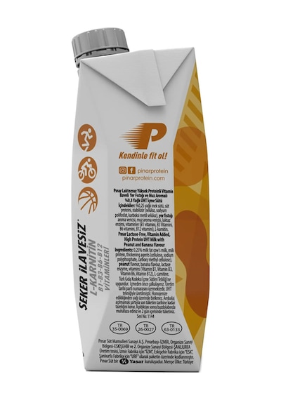 Yer Fıstıklı Ve Muz Aromalı Protein Süt 500 Ml X 12 Adet