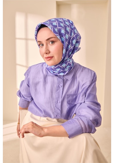 Silk Home Twill İpek Eşarp 11474 - 90 X 90 / Mor,mavi,lila-10 Mor,mavi,lila-10