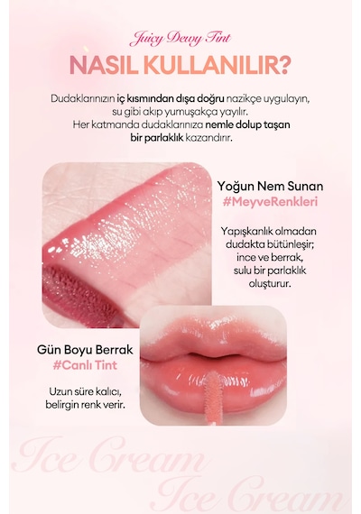 Dasique Yoğun Parlaklık Ve Canlı Renkler Sunan Kalıcı Tint Juicy Dewy Tint 09 Peach Pudding 09 Peach Pudding