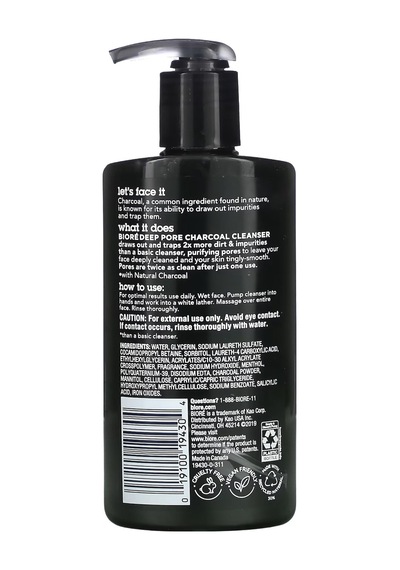 Biore Charcoal Yağlı Ciltler İçin Derin Gözenek Temizleyici 200ML