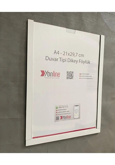 A4 Beyaz Belge Çerçevesi Kolay Değiştirilebilir Kendinden Yapışkanlı Duvar Ve Kapı Tipi Föylük