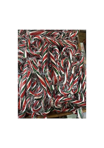 Baston Şekeri 100 Adet Yeşil-kırmızı-beyaz Şeritliyılbaşı, Hediyelik, Kermes, 35 Gram