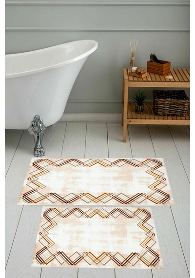 Eliana Home Dijital Baskı 2'li Banyo Paspas Takımı Lna5-0761 100x60 Ve 60x50 Cm Bej