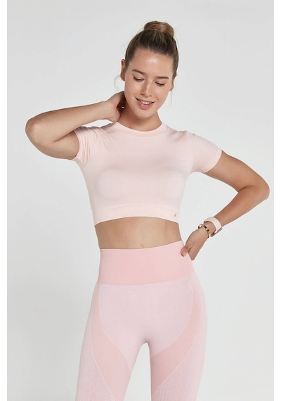 Jerf Captiva Yumuşak Dokulu & Esnek Crop Top Pembe