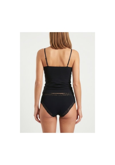 Auw Kadın Ayarlı Askılı Dantelli V Yaka Atlet Ve Slip Külot Takım 2'li - Lace&love Siyah,gül Kurusu