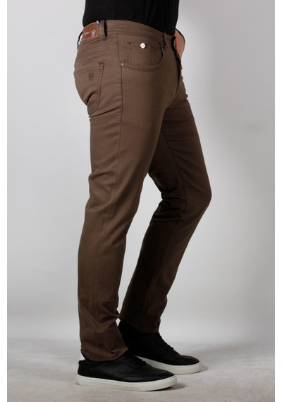 Erkek Chino Pantolon Gabardin Slim Fit Dar Kesim Vizon 2160 Vizon