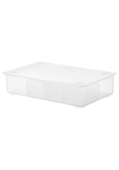 Ikea Glıs Kapaklı Bölmeli Kalemlik Kutu Şeffaf 34x21 Cm