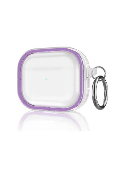 Movenchy Apple Uyumlu Airpods Pro 2 2.nesil Shiny Şeffaf Kılıf - Mor Çok Renkli