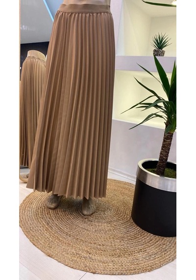 İnvee Pliseli Etek Camel 6998 Camel