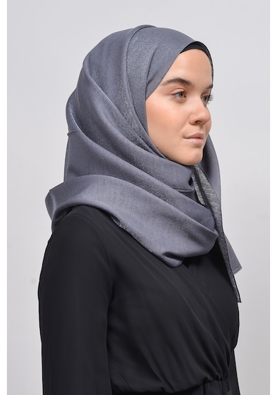 Altobeh Kadın Düz Renk Pırıltı Simli Tesettür Shawl Parlak Abiye Şal - Gümüş