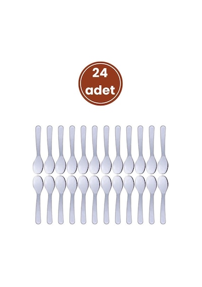 Flora 24 Lü Baharat Kaşığı Seti Plastik, Tuz Şeker Karabiber Kakao Kahve Kekik Kaşığı 24 Lü Set Şeffaf