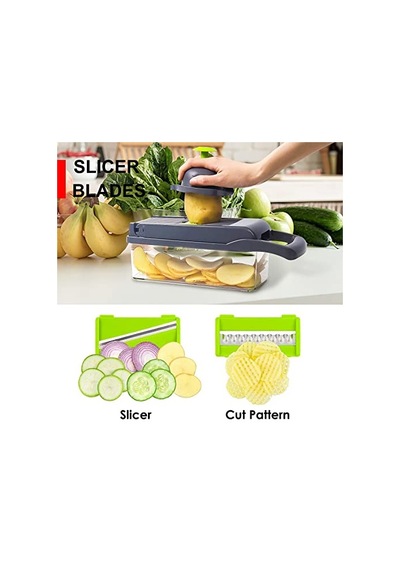 Sebze Kıyıcı, 11'i 1 Arada Mutfak Mandoline Dilimleyici, Salata Doğrayıcı, Meyve, Sebze, Havuç, Patates Ve Domate Diğer