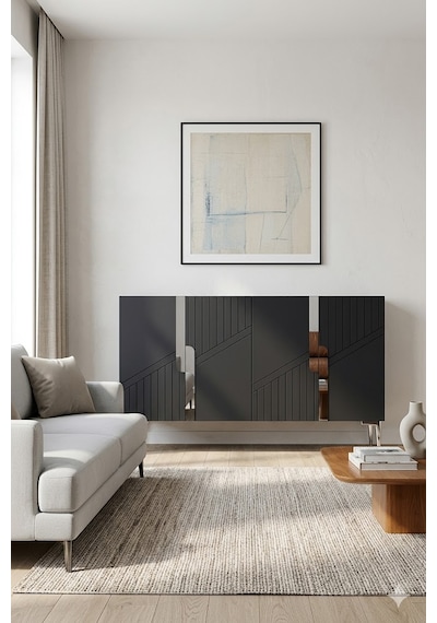 Ka1228as Evva Konsol Ve Tv Sehpası Antrasit-silver 120cm