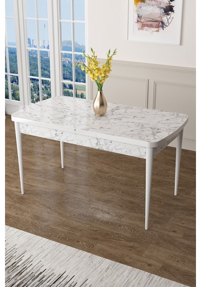 Canisa Concept Zen Serisi 80x132 Mdf Açılabilir Beyaz Mermer Desen Masa Takımı Ve 8 Mor Sandalye Masa Beyaz/sandalyeler Mor Canisa Concept Zen Serisi 80x132 Mdf Açılabilir Beyaz Mermer Desen Masa Takımı Ve 8 Mor Sandalye Masa Beyaz/sandalyeler Mor