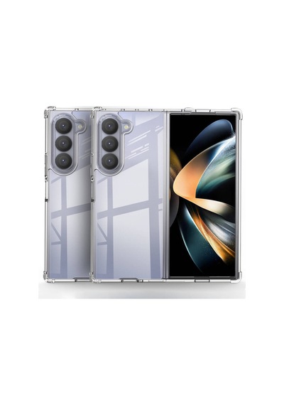 Samsung Uyumlu Galaxy Z Fold 6 Kılıf Darbe Önleyici Anti Shock Özellikli Kamera Korumalı Silikon Cherena Şeffaf