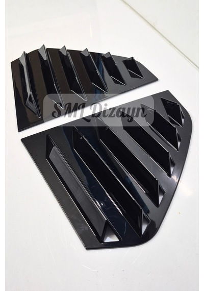 Volkswagen Golf 8-8.5 Kelebek Cam Vizörü Kaplama 2021-2026 Parlak Siyah Plastik