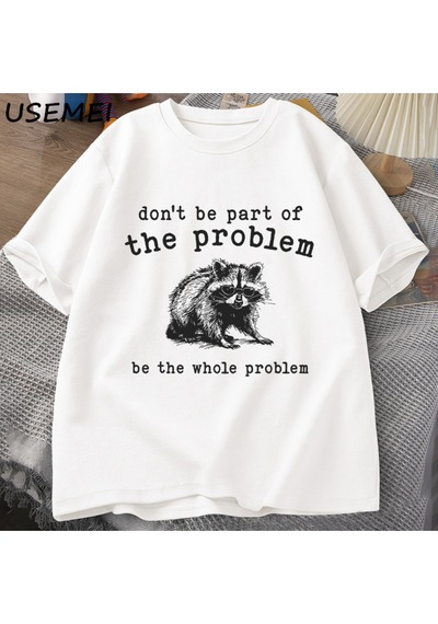 Flood Of Style Sorunu Parçası Olmayın T-shirt Erkekler Kadınlar İçin Komik Alaycı Ravintage Vintage Hayvan T Beyaz