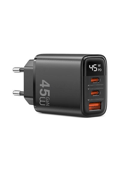 Wiwu Wi-g011 Firefly Serisi Gan Tech Pd Hızlı Şarj Özellikli Şarj Başlığı 45w Siyah