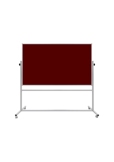 Panda 120 x 200 CM Çift Taraflı 360 Dönerli Tekerkli Mobil Bordo Kumaşlı Pano - pan188