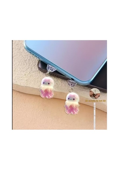 Aleylife 2d Telefon Charm Apple Uyumlu iOS Toz Koruması Denizanası