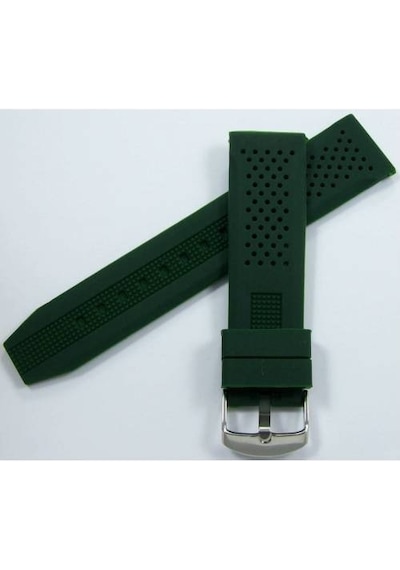 Lacost Model Saat Kordonu Haki Yeşil 24Mm Silikon Kordon