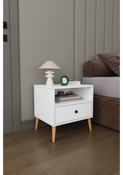 Modern Çekmeceli Komodin Şifonyer %100 Mdf Çok Amaçlı Organizer Kmd02 Beyaz