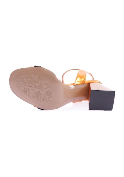 Dgn 809-23y Kadin Bantli Taşli Topuklu Sandalet 809-1922-R0199 Turuncu