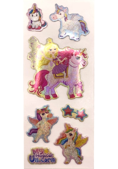 Sticker Kabartmalı Stiker Defter, Planlayıcı Etiket Unicorn Cb464 16x7 Cm