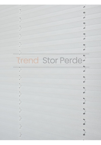 Beyaz Plise Katlanır Cam Balkon Perdesi - Ofis Perdesi - Salon Perdesi - 001 Beyaz