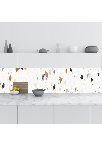 Mutfak Tezgah Arası Folyo Fayans Kaplama Folyosu Terrazzo Stone