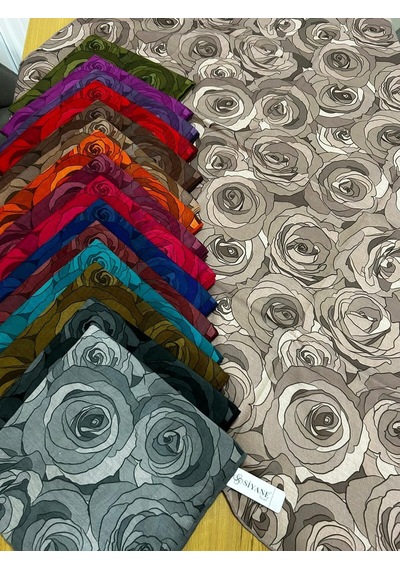 Siyane Scarf Gül Desen Eşarp 06 Çok Renkli