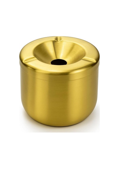 Busstier Gold Metal Kapaklı Küllük, Portatif Ve Modern Tasarım Kül Tablası, Araç İçin Uygun Rüzgar Geçirmez K Genel