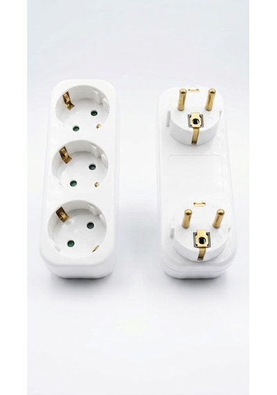 Socket Adapter 2 Adet - 3'lü Fiş Priz Çoğaltıcı 2'li Paket Topraklı Dönüştürücü Priz Diğer