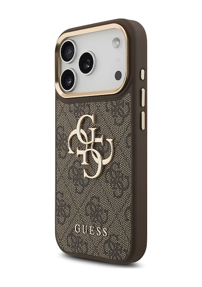Apple Uyumlu iPhone 17 Pro Kılıf Guess Lisanslı 4g Büyük Metal Logolu Kalın Askılı Kapak Kahveren Kahverengi