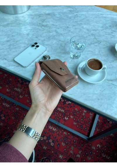 Mft Leather Hakiki Deri Çıtçıtlı Erkek Cüzdan Nova 5801 Taba