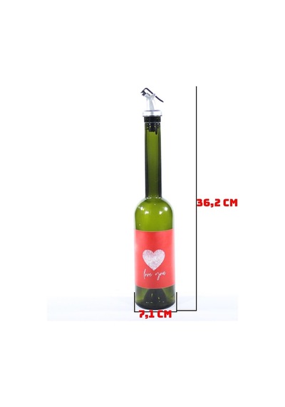Sevgililer Günü Konseptli Sosluk Siyah 500 Ml Akıtıcılı Love You Koyu Yeşil