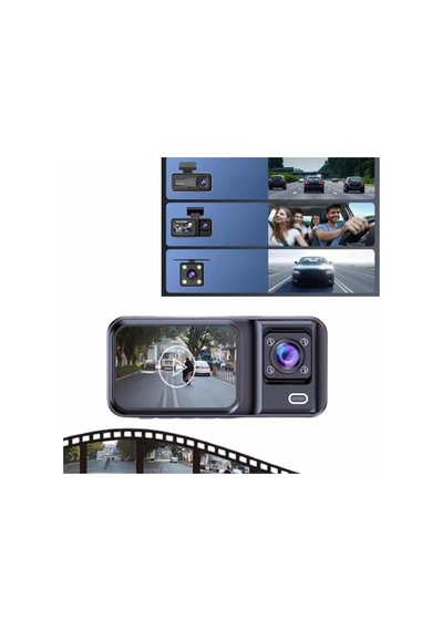 Dvr Araç İçi Kamera Ön İç Ve Arka Kamera 2 İnç Ips Ekranlı 1080p Full Hd Çift Kamera Sistemi